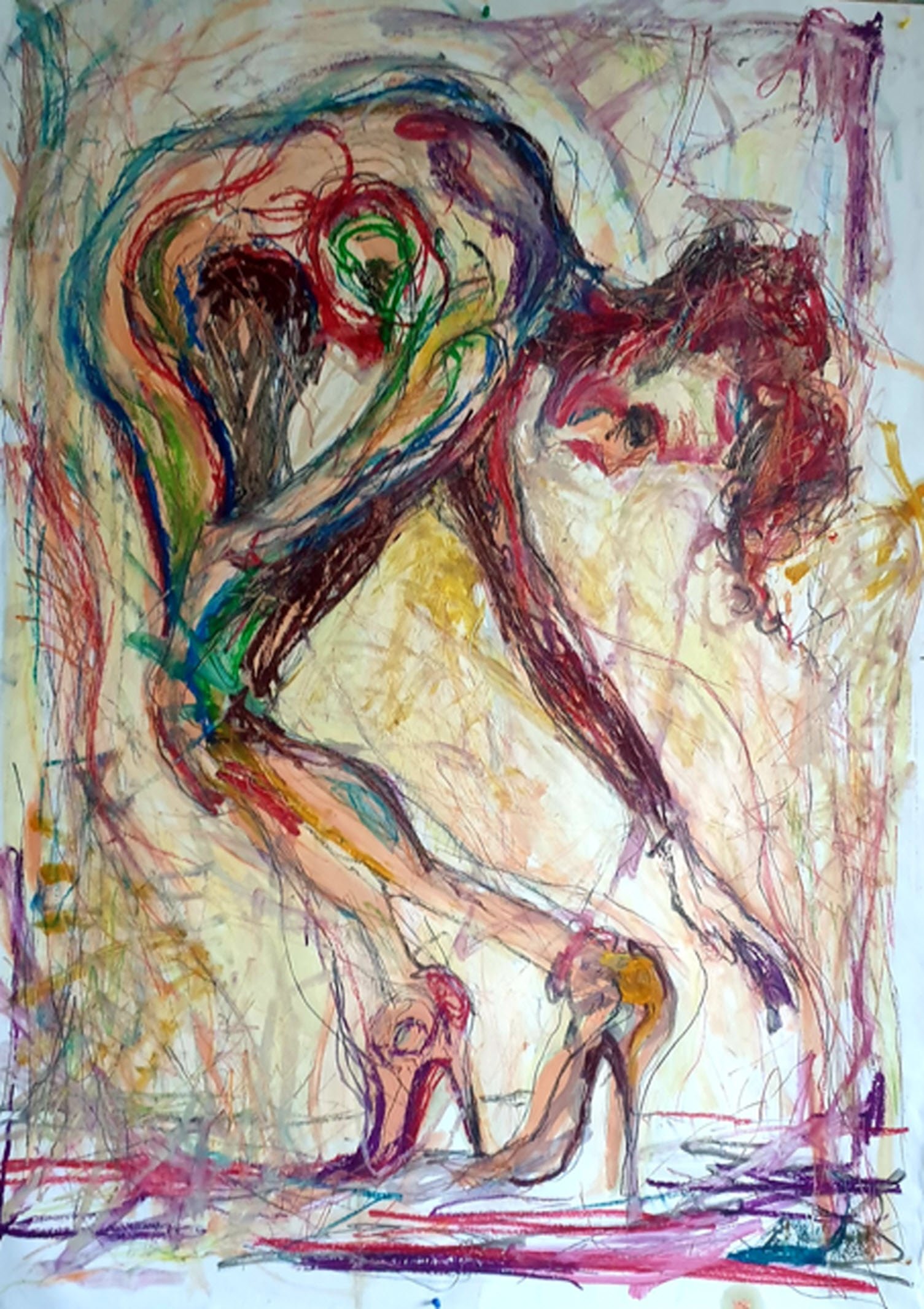 Selosse Art Galerie Contemporaine Moderne Peinture Huile Papier Bruxelles par Jérôme Selosse