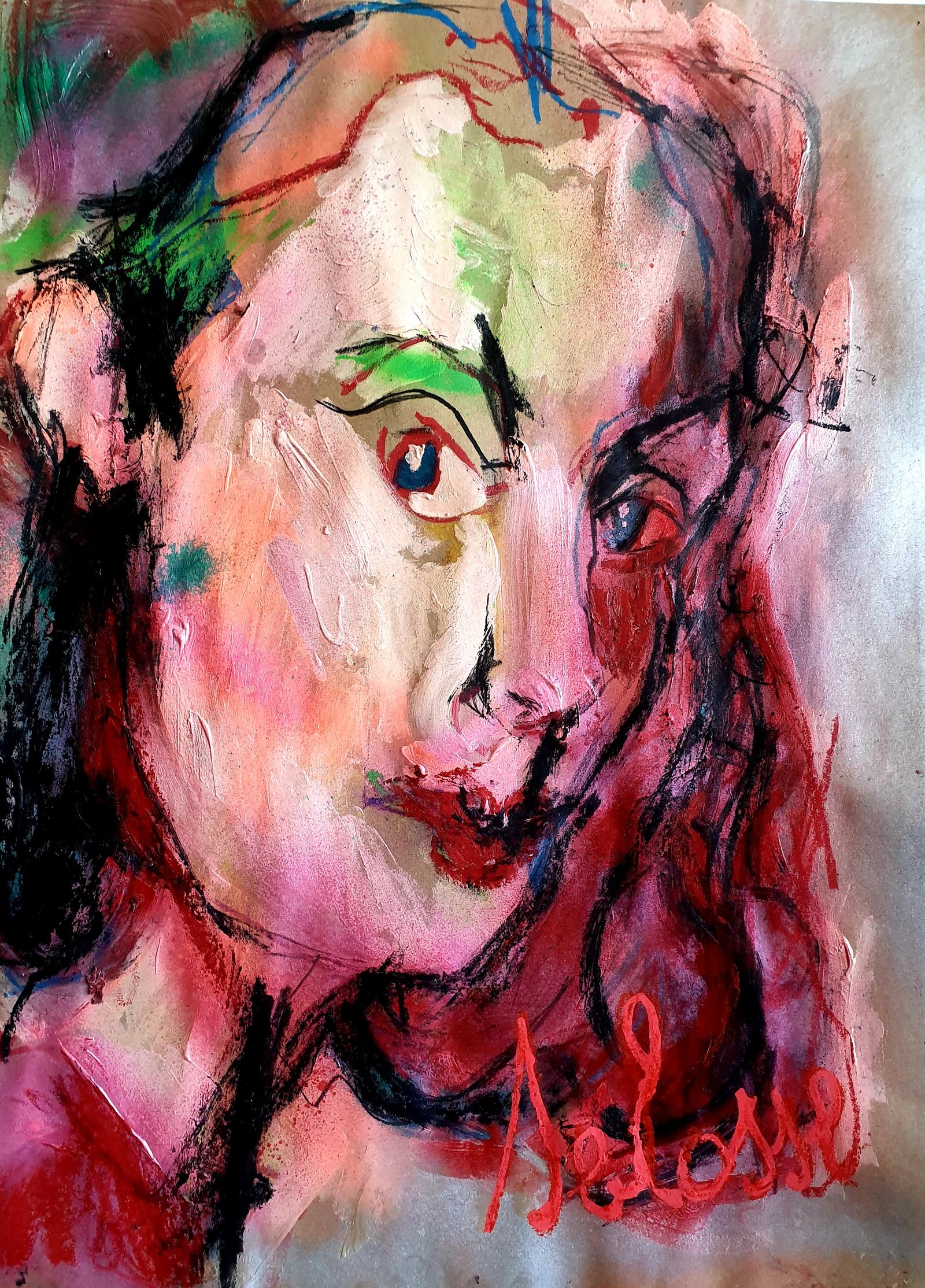 Toile Portrait Couleur Georges Sand Artiste Peintre Selosse Belgique Bruxelles