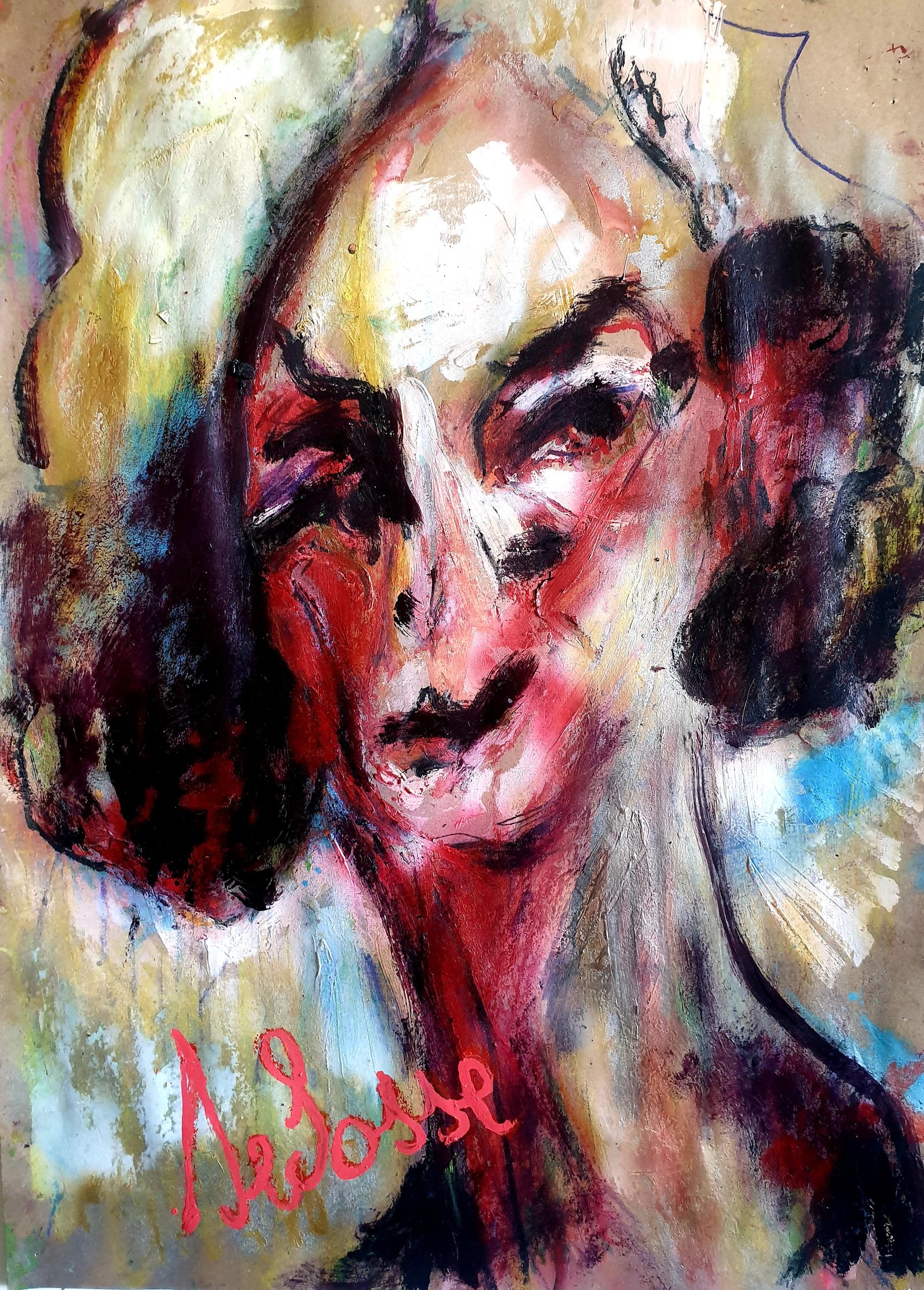 Portrait Icone Cinema Greta Garbo Toile Selosse Uccle Boitsfort